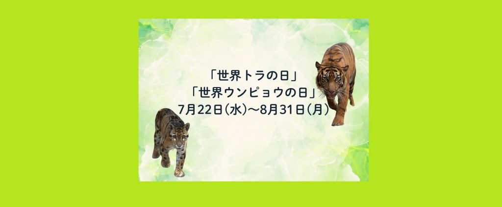 「世界トラの日・世界ウンピョウの日 合同イベント」2026/7/22～8/31　よこはま動物園ズーラシア